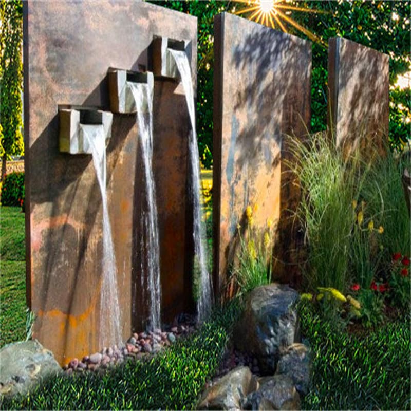 <h3>Customized Corten Steel Pool Fountains And Waterfall </h3>

